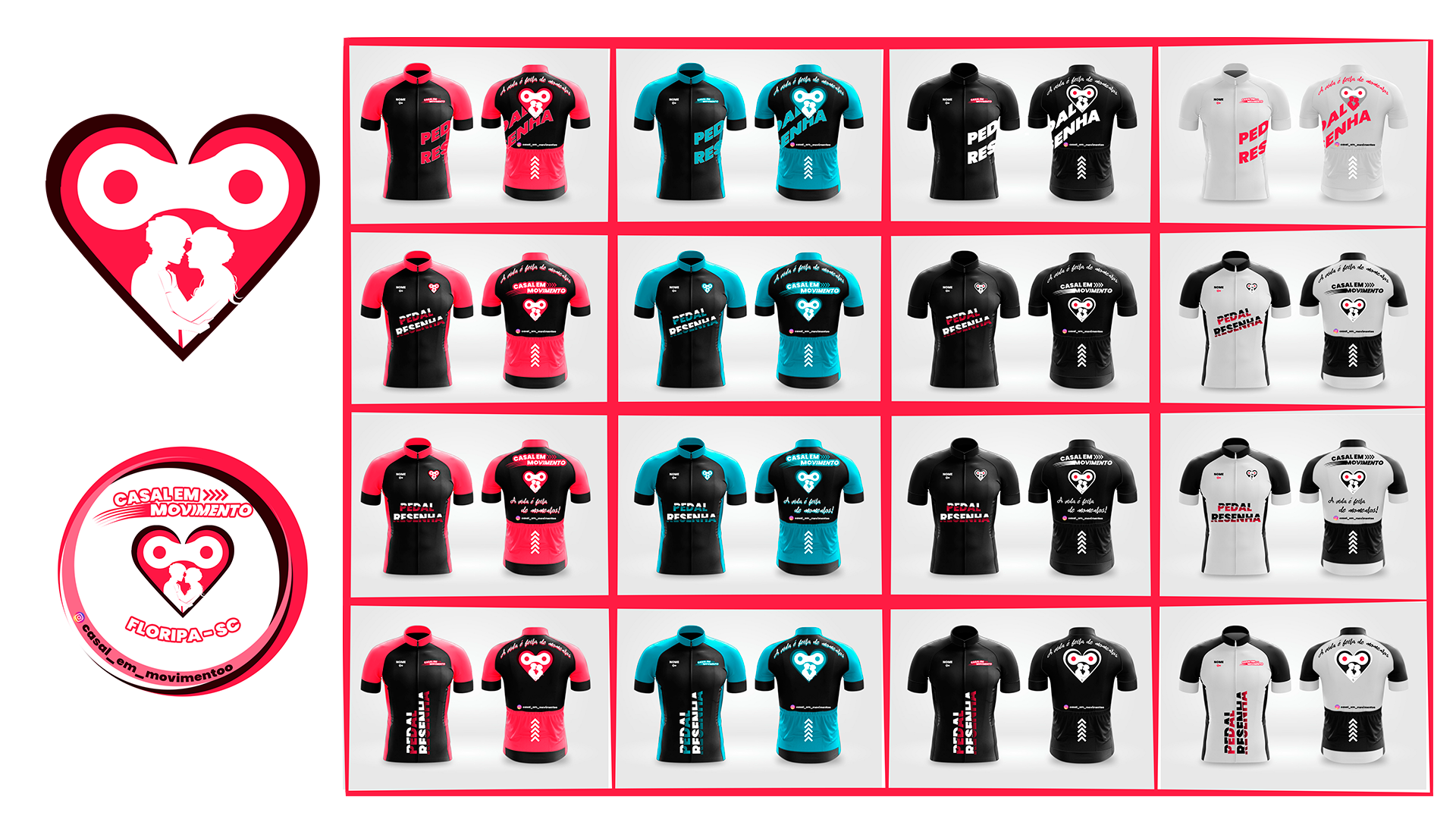 Logo, Adesivo e Projeto de Camisas do Casal em Movimento