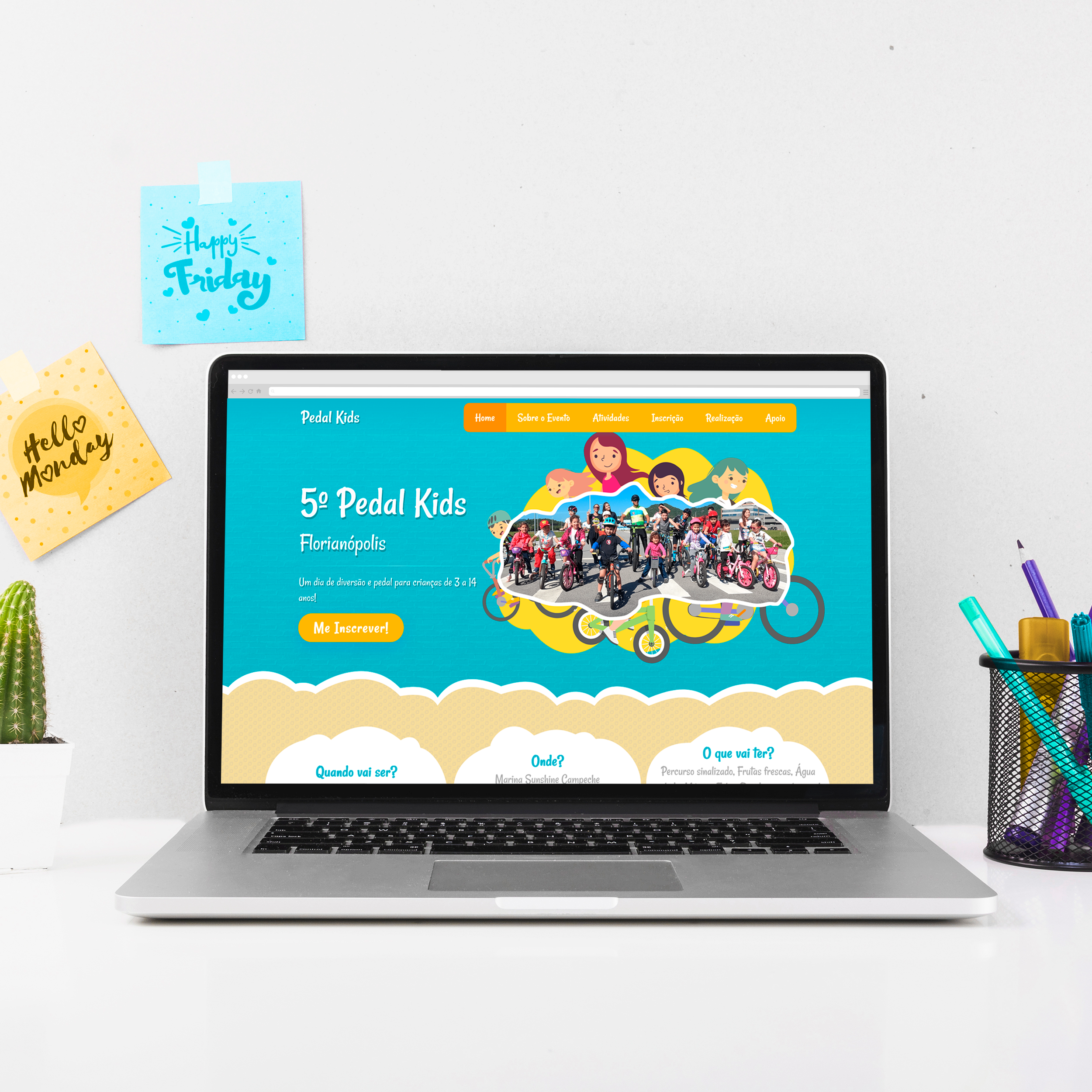 Site para um Evento Chamado Pedal Kids